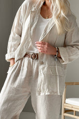 Weekend linen blazer, sand