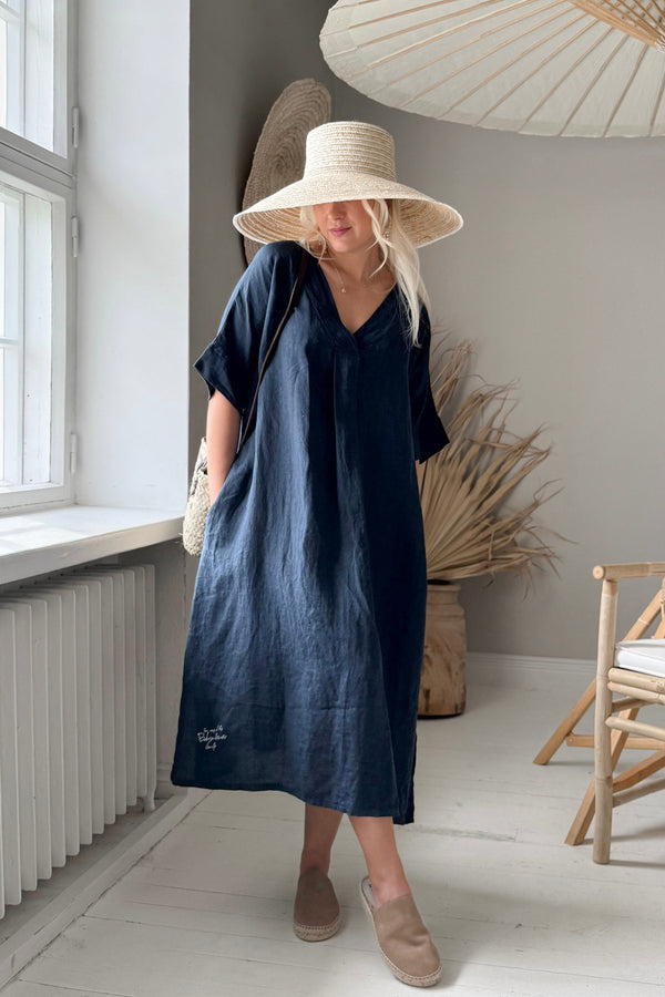 Yoko kaftan dress, navy