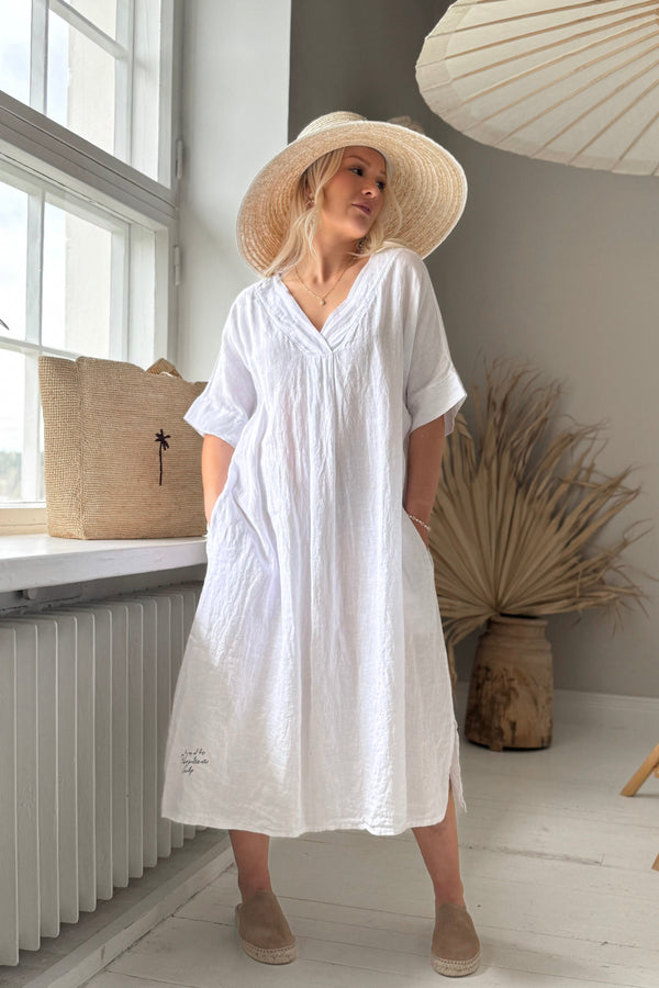 Yoko kaftan dress, white