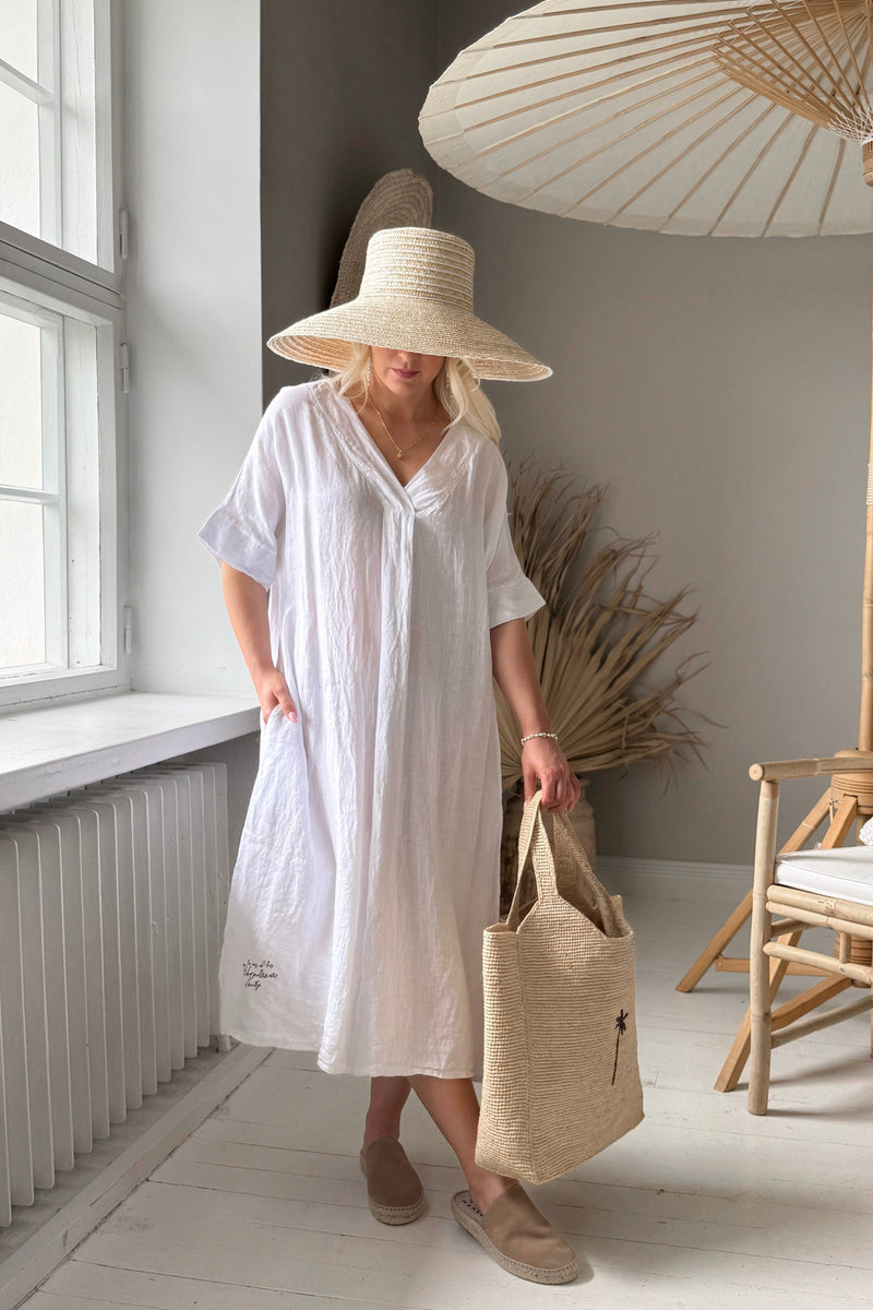 Yoko kaftan dress, white