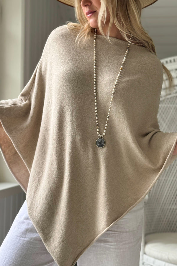 Zelie viskoosiponcho, oatmeal
