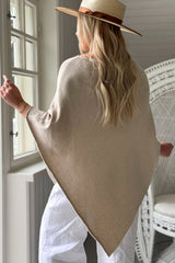 Zelie viscose poncho, oatmeal