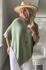 Zelie viscose poncho, olive