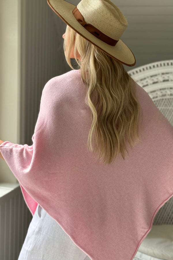 Zelie viskoosiponcho, light pink