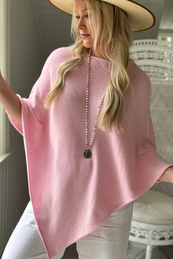 Zelie viskoosiponcho, light pink