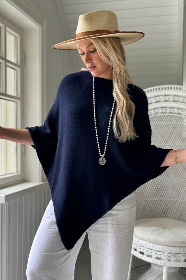 Zelie viskoosiponcho, navy