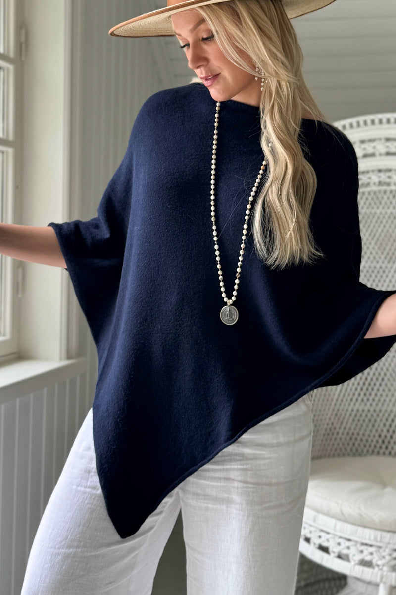 Zelie viskoosiponcho, navy