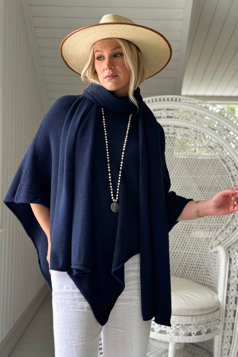 Zelie viskoosiponcho, navy