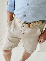 John linen shorts, natural