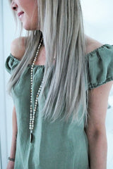 Isabel linen dress, camo green