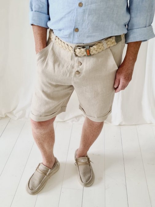 John linen shorts, natural
