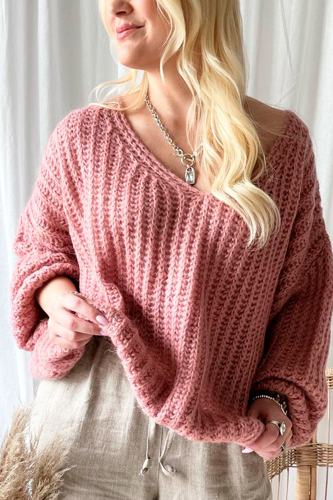 Annie mohair blend knit, cameo rose