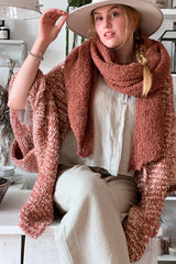 Boucle scarf, terracotta