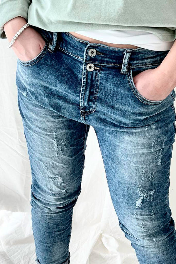 Boyfriend jeans, mid wash