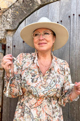 Carmela viscose dress, paisley beige