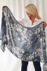 Diandra wool scarf, indigo