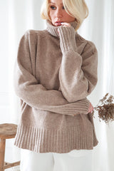 Fisherman's wife polo knit, taupe