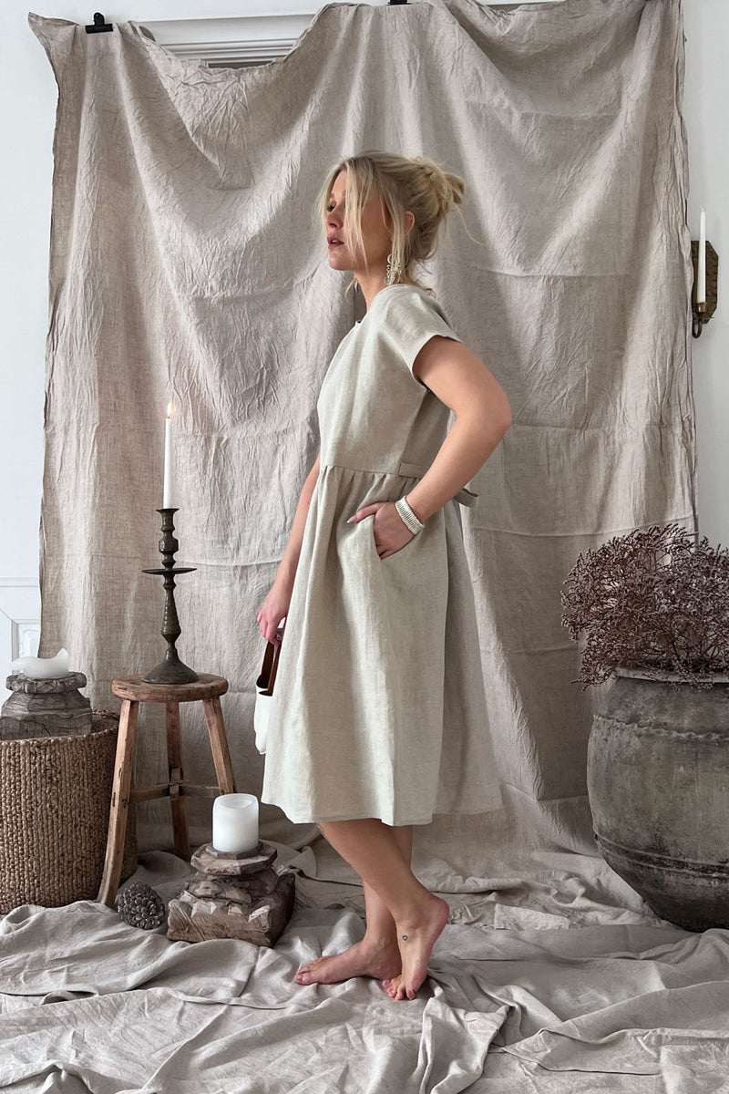 Juliana linen dress, natural