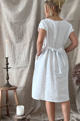 Juliana linen dress, white