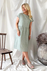 Juliana dress, green stripe