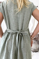 Juliana dress, green stripe