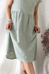 Juliana dress, green stripe