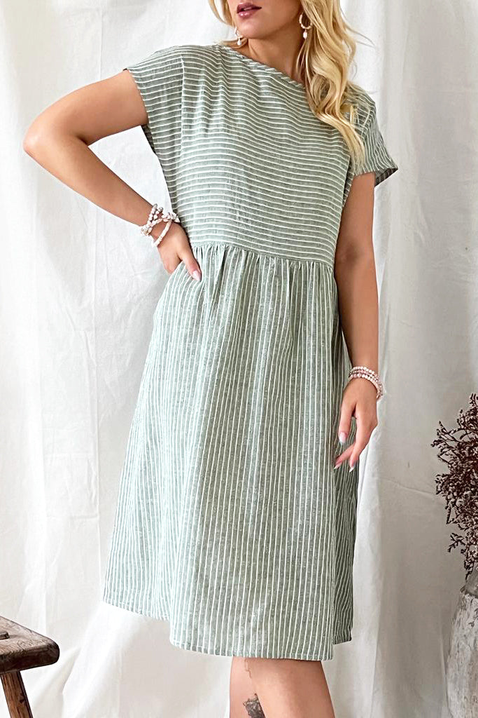 Juliana dress, green stripe