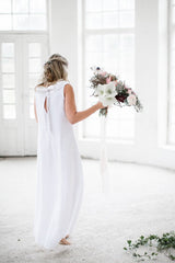 Linen fairy linen dress, white