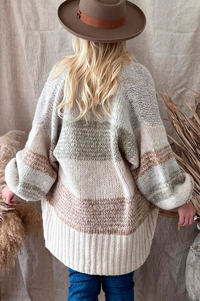 Marian cardigan, beige/olive