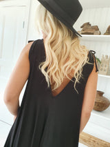 Serene tricot dress, black